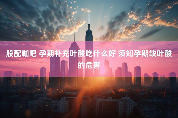 股配咖吧 孕期补充叶酸吃什么好 须知孕期缺叶酸的危害
