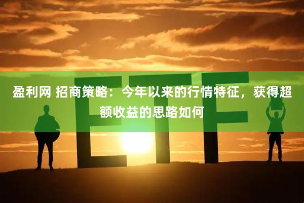 盈利网 招商策略：今年以来的行情特征，获得超额收益的思路如何