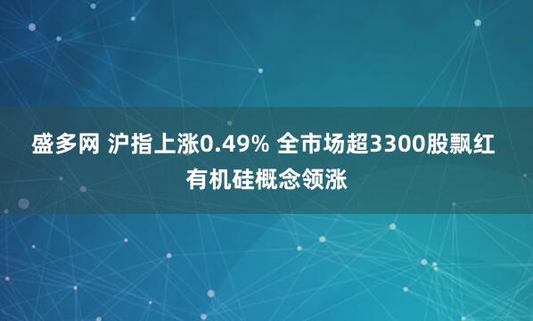 盛多网 沪指上涨0.49% 全市场超3300股飘红 有机硅概念领涨