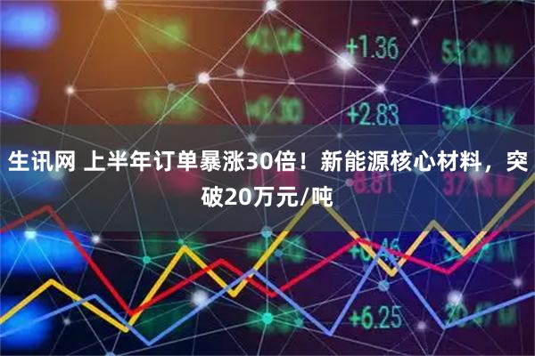 生讯网 上半年订单暴涨30倍！新能源核心材料，突破20万元/吨